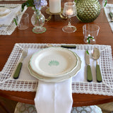 White Linen Placemat with Lace Rim