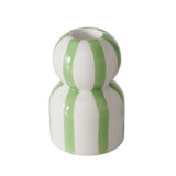 Striped Candle Holder Green Small